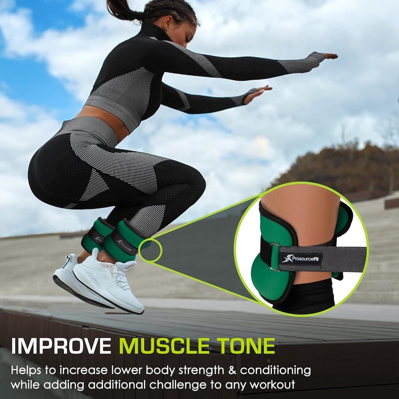 ProSourceFit Ankle/Wrist and Arm/Leg Weights Set of 2, Adjustable Strap 1 lb-5 lb, Adjustable Weight 15 lb, 10 lb, 7 lb for Men and Women - Image 4